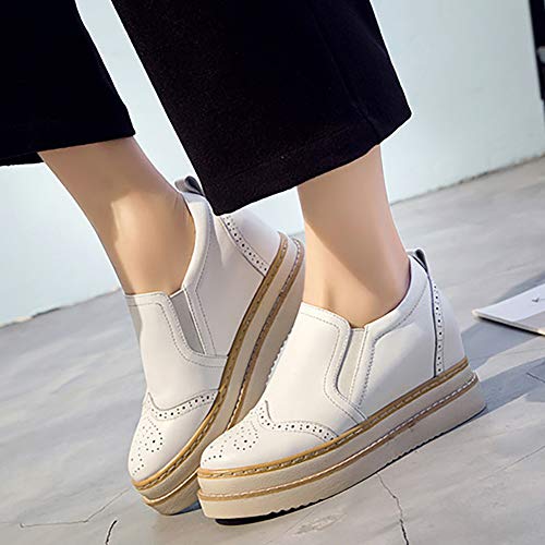 Odema sapato feminino plataforma plataforma anabela vintage Oxford clássico com cadarço e bico redon