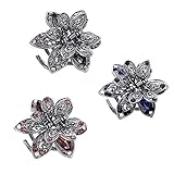 Ysmorla 3 Stück Frauen Retro Haarspangen, Vintage Strass Haarspange, Mini-Haarklammern Metall Rutschfest Haarspangen, Kristallschmetterlings Haarnadeln Haar-Zubehör für Mädchen und Frauen