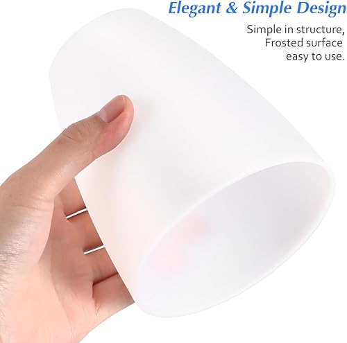 Miniatura 4 de DOITOOL Pantalla pequeña de plástico para bombillas E14 de 3.93 x 4.52 pulgadas, pantalla de repuesto esmerilada para lámparas de mesa, iluminación