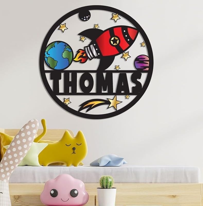 Space Name Sign, Rocket Ship Name Sign, Outer Space Room