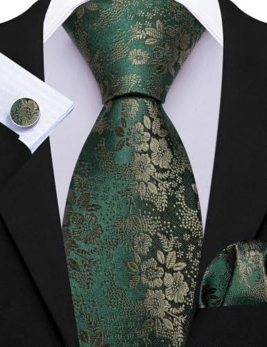 Image of Barry.Wang Men 6PCS Tie Silk Gift Necktie Clip Woven Tie Sets Party | Men Tie Classic Silk Gift Necktie With Tie Clip Jacquard Woven Neck Ties 6PCS Formal Wedding