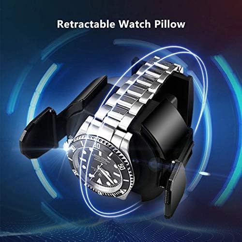 FENOKD Mechanical Watch Shaker Automatic Single Watch Winder Box with Colorful Lights Dual Power Flexible Watch Pillows Quiet Motor