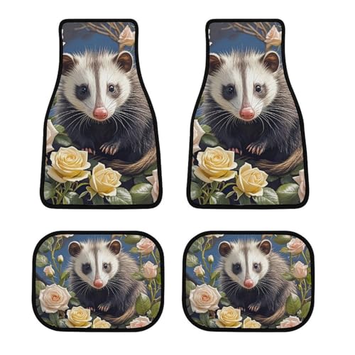 Tapis de sol pour voiture opossum et roses pour sublimer vos trajets en SUV