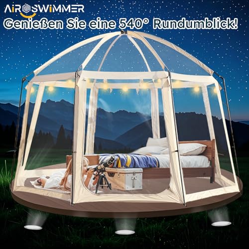 Bubble Zelt, Transparentes Zelt im Freien, Garten Iglu, Bubble House Zelt, Zelt Outdoorbubble, Bubble Iglu Zelt, Iglu Pavillon, Iglu-Kuppel, Garten, Terrasse, Überdachung, Unterschlupf, 400x400x250CM
