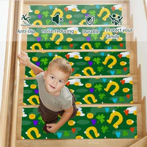 Peldaños de escalera tréboles arcoíris tranquilidad para tu hogar 5