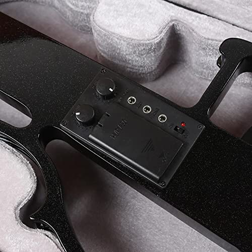 Electric Violin 4/4 Full Size Silent Violin Set For Beginner Adults Teens, Solid Maple Wood Metallic Electronic Quite Violin With Ebony Fittings (E) #TOP4