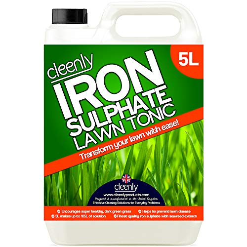 Cleenly Iron Sulphate Lawn Tonic Liquid - Transforms Lawns, Hardens Turf and Greens Grass - Helps to Prevent Lawn Disease and Fungal Attacks (5 Litres)
