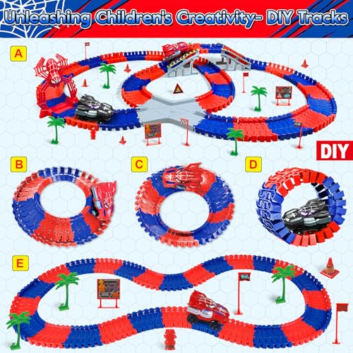 Image of Spider Toys Race Car Track Monster Truck Tracks for Kid Toddler, 212 PCS