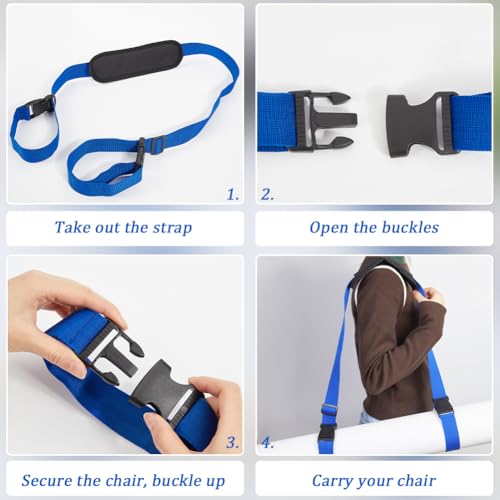 Image of GORGECRAFT Scooter Carry Strap Blue Beach Anti-Slip Shoulder Straps Replacement with Non-Slip Shoulder Pad Polyester Universal Adjustable Backpack Bicycle Carrying Straps for Foldable Balance Bikes