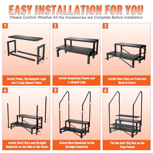 Image of 2-Step RV Steps with Dual Handrails, Heavy Duty Steel, 660 LBS Max Load