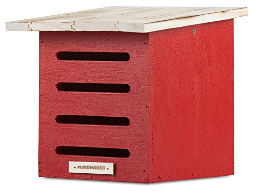 Preisvergleich Produktbild Windhager Florfliegenkasten, Winterquartier für Florfliegen, aus Massivholz, inklusive Aufhängeöse, 20 x 19 x 19 cm, Rot, 06996