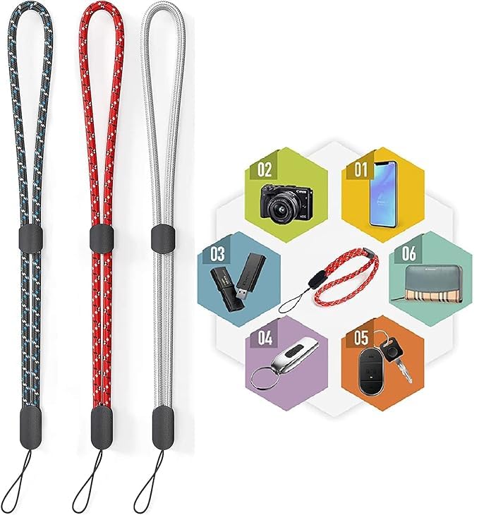 DNESHY Hand Wrist Strap Lanyard, Adjustable Nylon Wristlet Straps Keychain String for Cell Phone Case Holder, Air-Pod Pro, Camera, Key, Go Pro, USB Drive, Ski Glove, Joy-Con, Water Cup-image-23