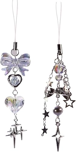 Miniatura 97 de 1-4 dijes estéticos para teléfono celular Y2K, correa de fresa, mariposa, estrella, accesorios Y2K para bolsa, llavero, Airpods, cámara, colgantes