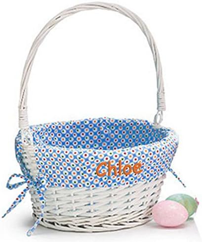 Personalized Colorful Dots Easter Basket (Blue)