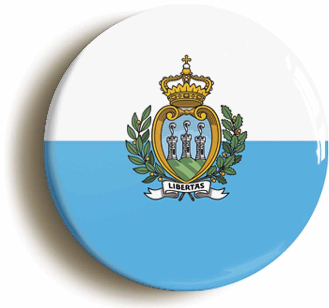 San Marino National Flag Fridge Magnet (Circular 2inch / 50mm Diameter)