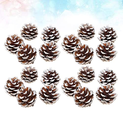 Winter Decor Pine Cones Ornaments White Frosted Pinecones Xmas Tree Hanging Pendants Diy Craft Centerpiece Christmas Party Decorations Gift 30Pcs White Christmas Decor #TOP4