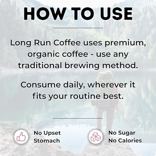 Image of Long Run Coffee - Hydrating Coffee with Electrolytes - All Natural Energy + Hydration + Recovery for Athletes - Stomach Friendly Electrolyte Coffee for Runners (5 lb, Peanut Butter & Jelly)