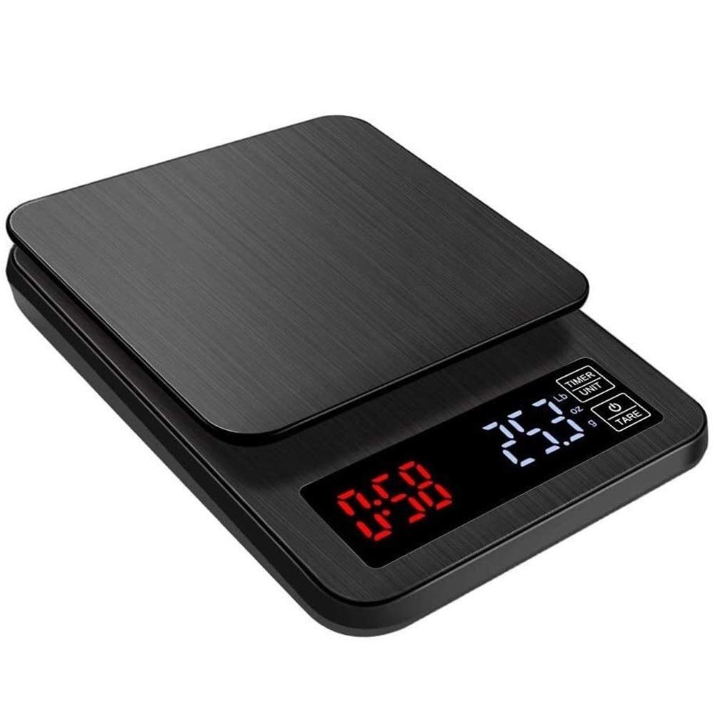 JKJZSALJ Wlectronic Food Scales Digital Stainless Steel Digital Kitchen Scalecoffee Electronic Scale 10Kg/1G Timing Cooking Food Baking Scale Scales,One Color-5Kg/0.1G,One Color-5kg/0.1g