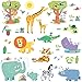 DECOWALL DW-1909 Animali della giungla felice Adesivi da Parete Decorazioni Parete Stickers Murali Soggiorno Asilo Nido Camera da Letto per Bambini