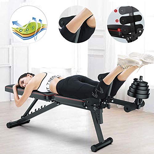 COLOM Exercise Bench Foldable,Weight Bench with Leg Extension and Leg Curl,Comfortable Padding,Multi-Adjustable Backrest Sit Up Bench for Home Gym Fitness