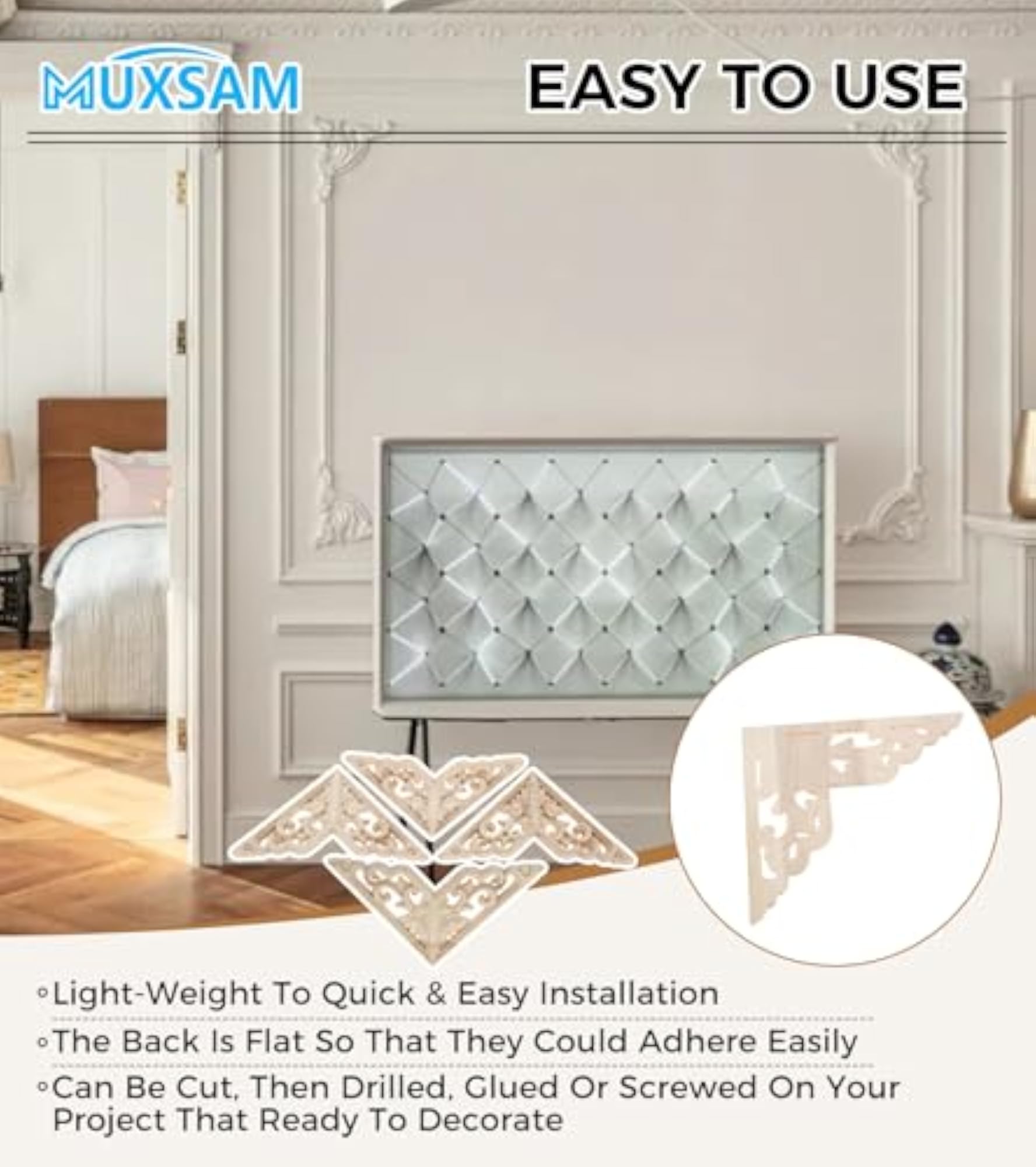 4-Pack Furniture Applique Corner Onlay Decal
