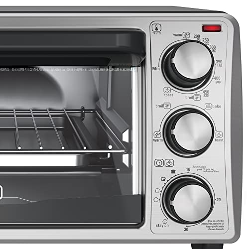 Black+Decker 4-Slice Toaster Oven, Even Toast Technology, Fits A 9" Pizza, Black #TOP2