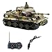YouCute RC Tank mini tanque de control remoto con cable cargador USB 1:72 tigre alemán I con sonido regalo para niños Grils adultos 35MHz (amarillo)