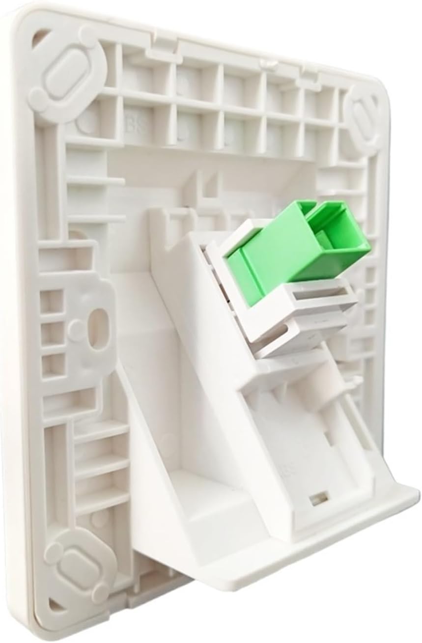 Angled SC Fiber Optic White Wall Plate Fiber Optic Network Outlet Simplex SC LAN Coupler 86x86mm(2 Ports SC UPC)