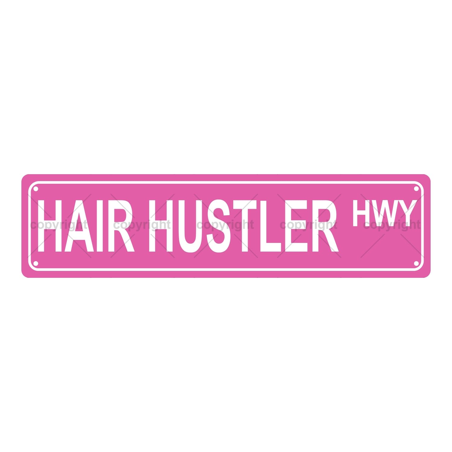 Hair Hustler HWY Occupation Metal Tin Street Sign Bar Cafe Garage Cave Home Room Wall Bathroom Farmhouse Garden Porch Patio Decor,4x16 Inch