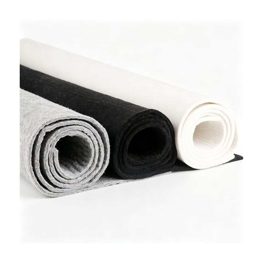 Arkusz Filcowy z Włókna Wełnianego 5mm do Sztuki Szycia DIY 1 Szt | Elastyczne Opcje Rozmiarów, Trzy Neutralne Kolory, Trwała Konstrukcja Mieszanych Włókien(White,100x200cm)