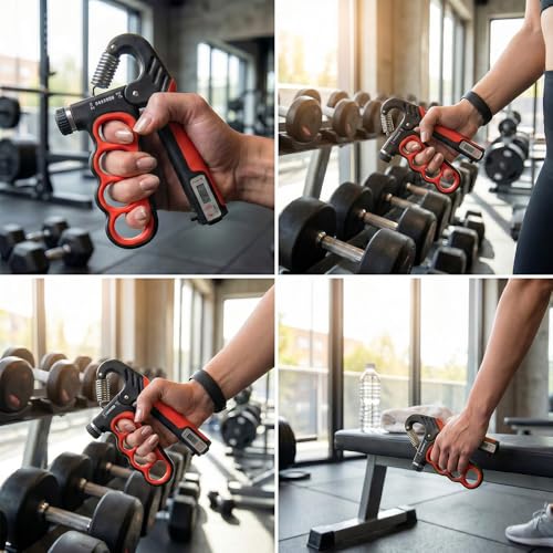 Image of Kyro Ring Hand Gripper 5-100 KG | Adjustable Grip Strengthener with Counter for Men & Women | Finger, Wrist & Forearm Strength Trainer | Heavy Duty Power Gripper for Home & Gym
