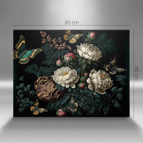 Tableau photo sur toile 80x60cm fleurs botaniques Wallfluent - 2