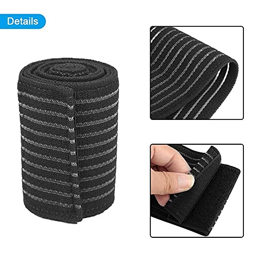 Wivarra Extra Long Elastic Knee Wrap Compression Bandage Brace Support Elastic Knee Compression Bandage Wraps for Legs… - Image 7