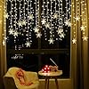 LED Curtain Lights,13ft/4M 96 LED Snowflake Curtain String Lights Plug-in Window Curtain Lights with 8 Modes Decoration for Christmas, Wedding, Party,Wall, Home Decorations (Warm White)