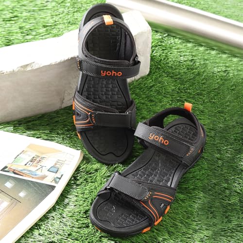 Image of YOHO TrailMark 002 Sports Sandals for Men | Comfortable & Lightweight | Flexible & Breathable | Footpharma footbed | Anti-Skid Footwear for Trekking, Hiking & Outdoor