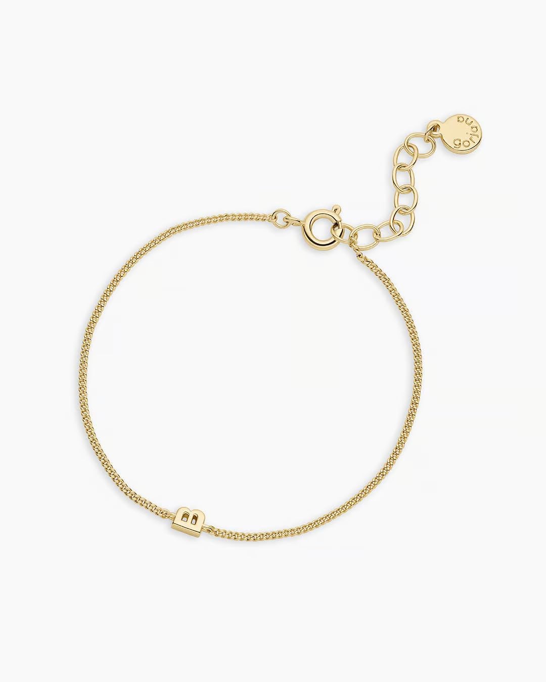 gorjana - Wilder Mini Alphabet Bracelet 6"-7" - 18k Gold or Silver Plated Finish - Personalized Bracelet - Spring Ring Closure - Wearing Stylish Link Bracelet - Timeless and Versatile