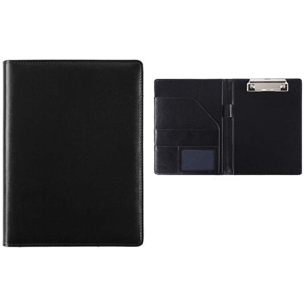 Tgrty Black Office Supply Clipboard A5 Portable School Home Flip Pu Leather Stationery Storage Student Business Clip Board Document Bags Protective File Folder Durable Low Profile Clip (Color : )