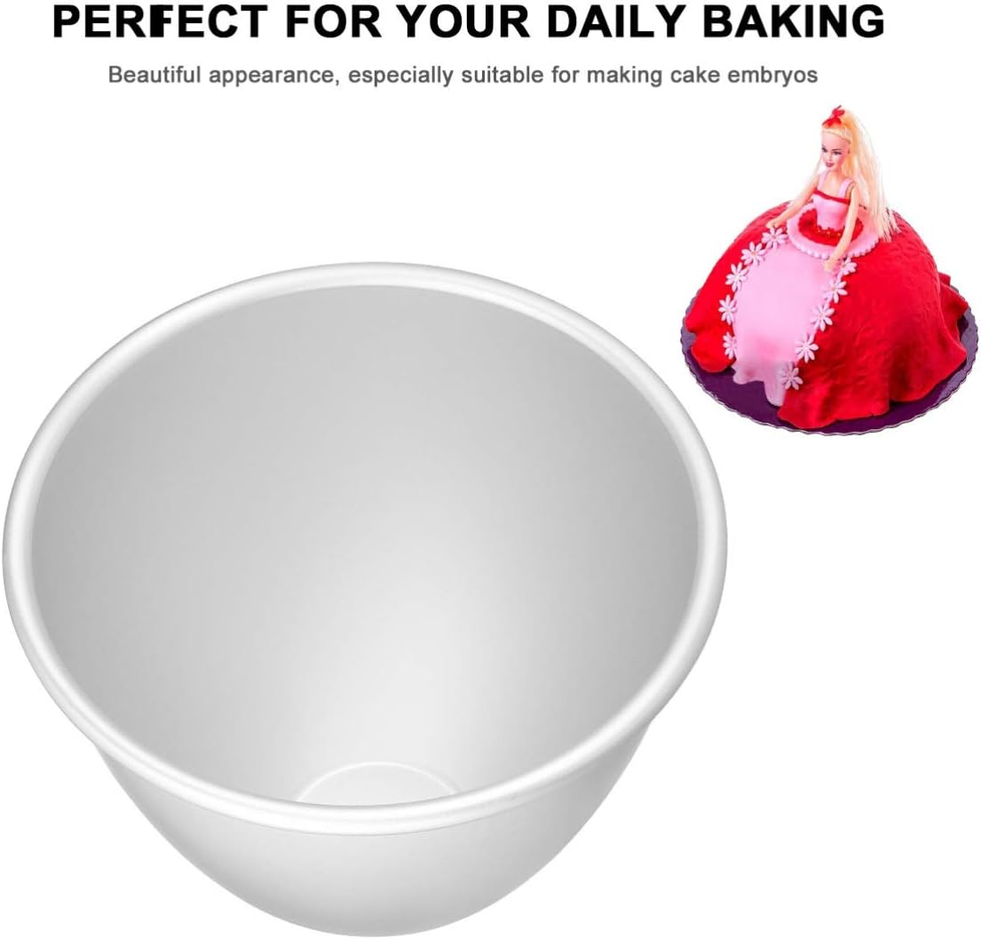 Doll Cake Pan Mold Princess Skirt Cake Mold Semi Circle Cake Mold Aluminum Material Non Stick Dessert Mold Baking Tools for Home Party Chocolate Cake Decoration 16.5X16.5X13cm