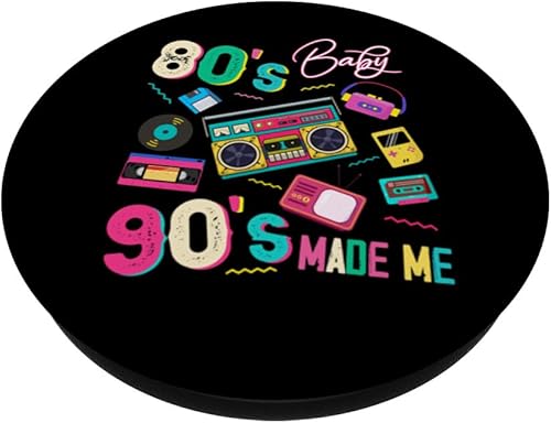 Miniatura 2 de Vintage 80's Baby 90's Made Me Retro 1980s Nostalgia 1990s PopSockets Standard PopGrip
