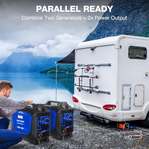 Image of BILT HARD Dual Fuel Gas & Propane Powered Generator 4500W, Gas & Propane Powered Generator with CO Sensor, RV Ready, Parallel Capable, 4-Cycle Engine Portable Outdoor Generators for Home, Camping