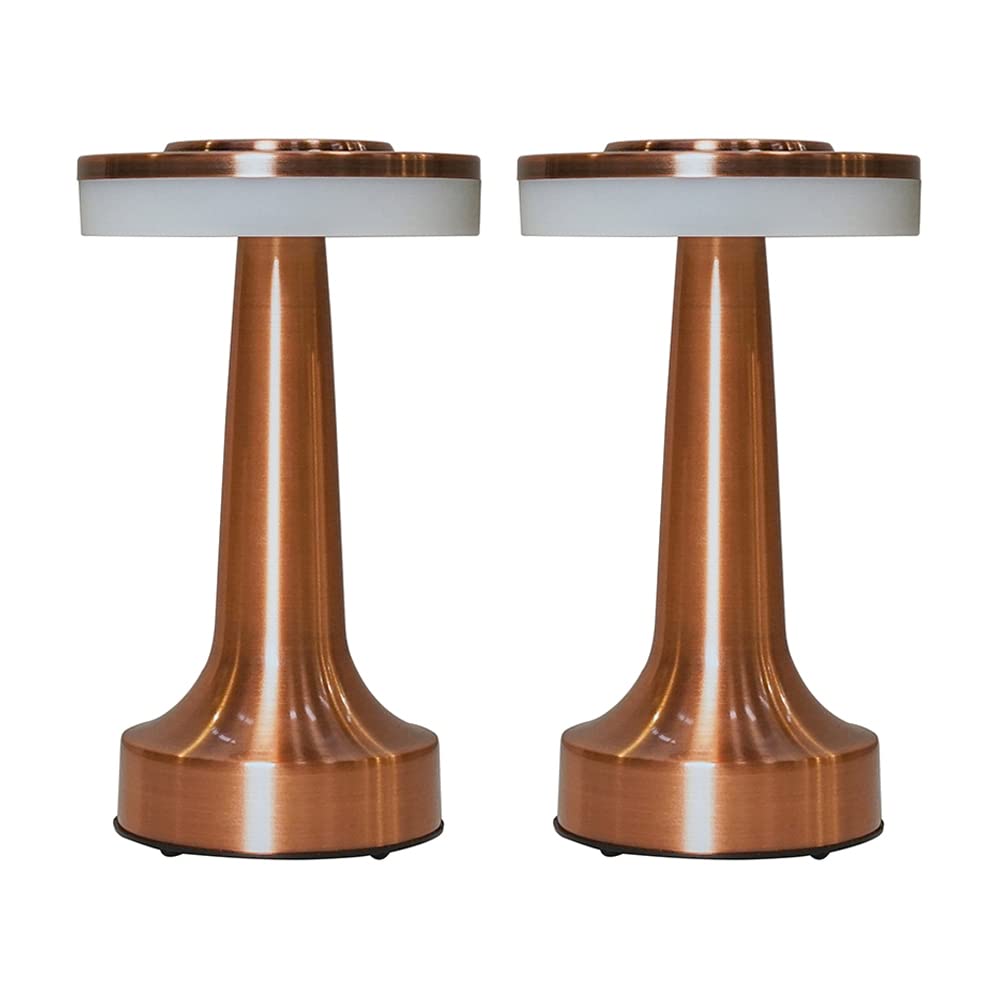 Talence Copper LED Touch Table Lamp - Cordless Rechargeable - Pack of 2 - Indoor/Outdoor Use
