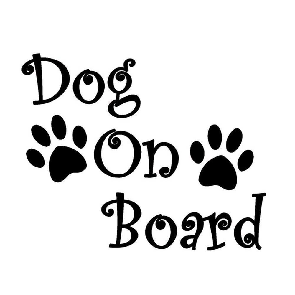 Jiacheng29 Black Funny Dog On Board Paw Print Cool Car Decal Decor Window Helmet Laptop Sticker