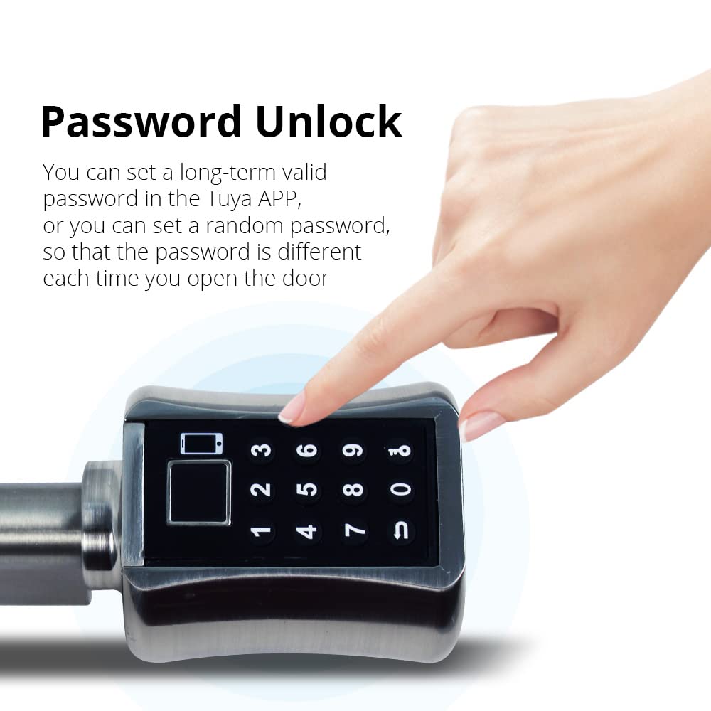 zemismart Bloccaggio elettronico con codice password BLE, serratura intelligente biometrica con impronte digitali, tastiera/chiave/APP per sbloccare lo stile europeo per la sicurezza domestica (30/30)