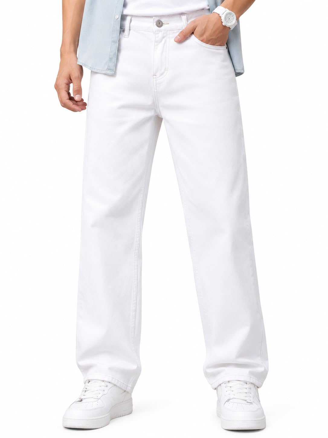 Clyver Men's Regular Fit Stretch Jeans, Blue - Image 1