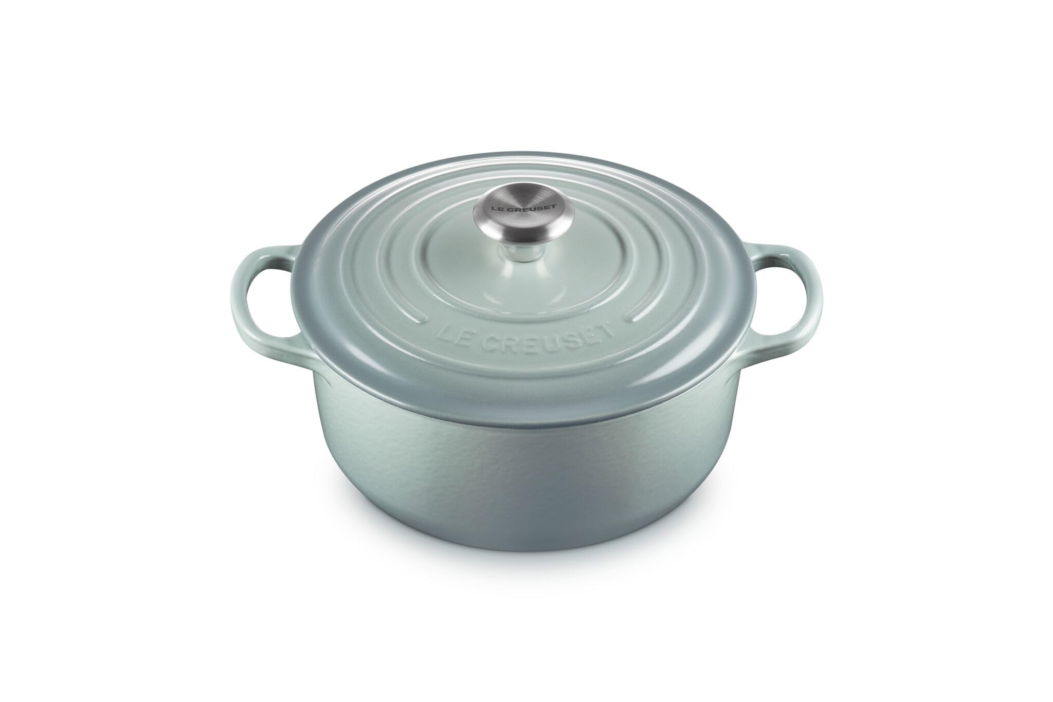 Le Creuset Cocotte Signature en Fonte Émaillée avec Couvercle, Ø 20 cm, Ronde, 2.4 L, 3.092 kg, Sea Salt, 21177207174430
