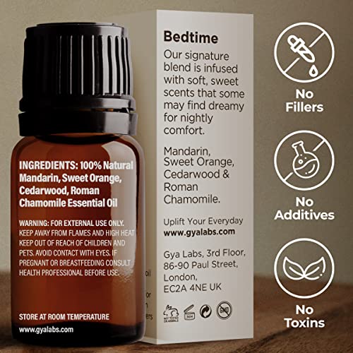 Gya Labs Bedtime Essential Oil Blend For Diffuser- 100% Pure & Natural Aromatherapy Therapeutic Grade Bedtime Oil For Sleep, Calming & Relaxing (0.34 Fl Oz) #TOP1