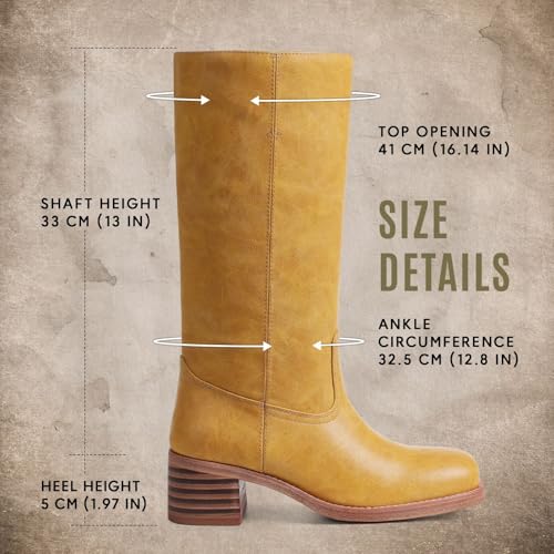 CYNLLIO Knee High Wide Calf Boots for Women: Square Toe Chunky Block Heel Boots, Casual, Long, Country, Walking, Office Shoes4