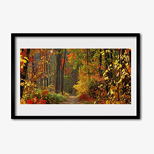 Affiche encadrée 60x40 cm lac nature automne avec cadre en MDF Tulup