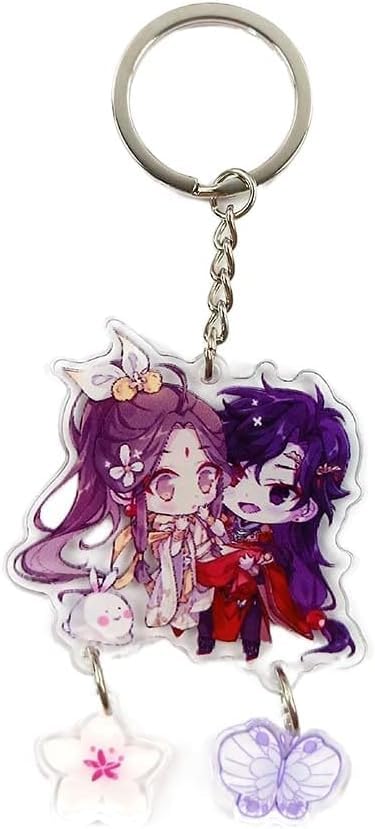 Tian Guan Ci Fu Acrylic Keychain Car Cute Anime Heaven Officials Blessing Key Chain Women Pendant Key Holder Charm Decoration Accessories