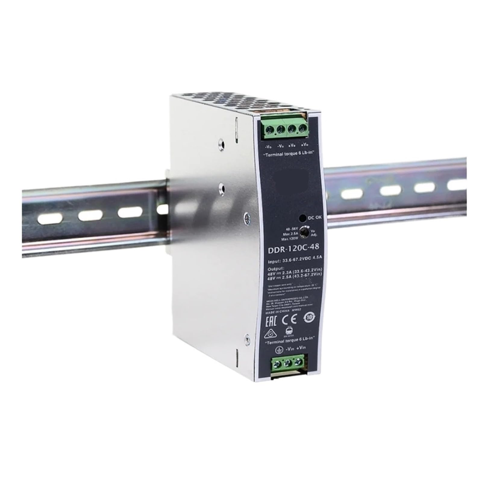 Convertisseur CC-CC DDR-120A rail DIN et alimentation à découpage industriel 120W